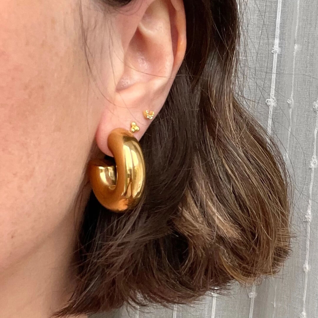 Lightweight Chunky Gold Hoops