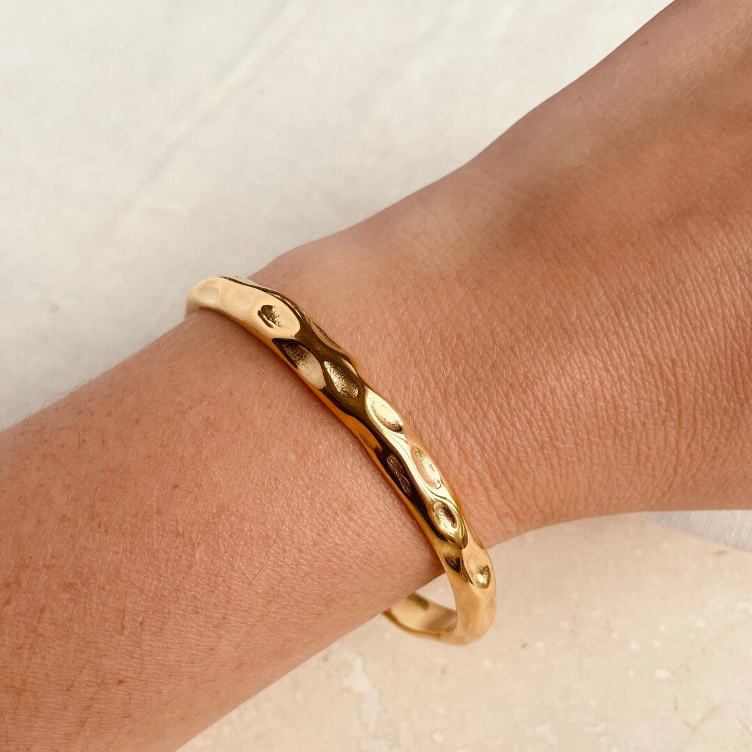 Gold Hammered Bangle