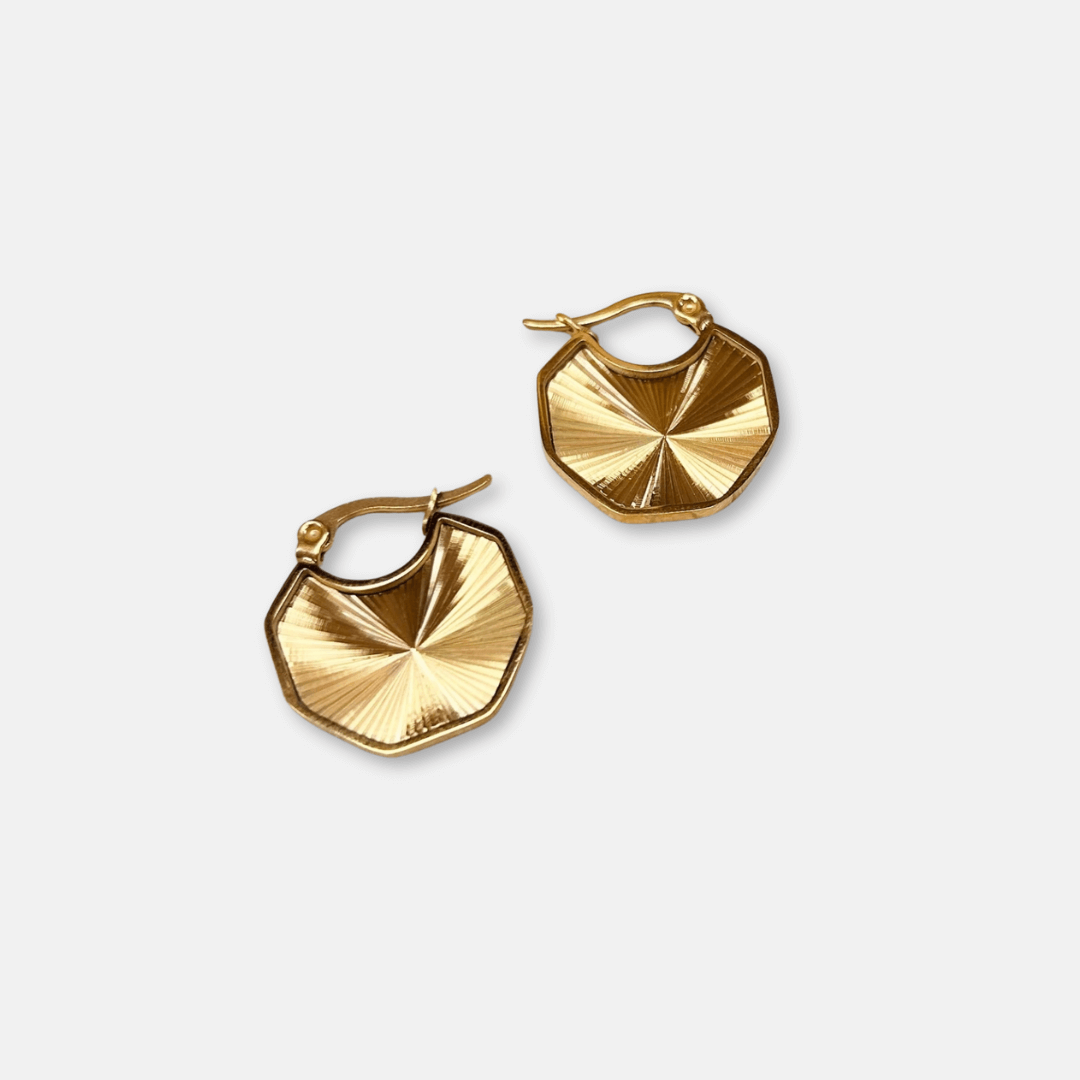 Sunrise Hexagon Hoop Earrings