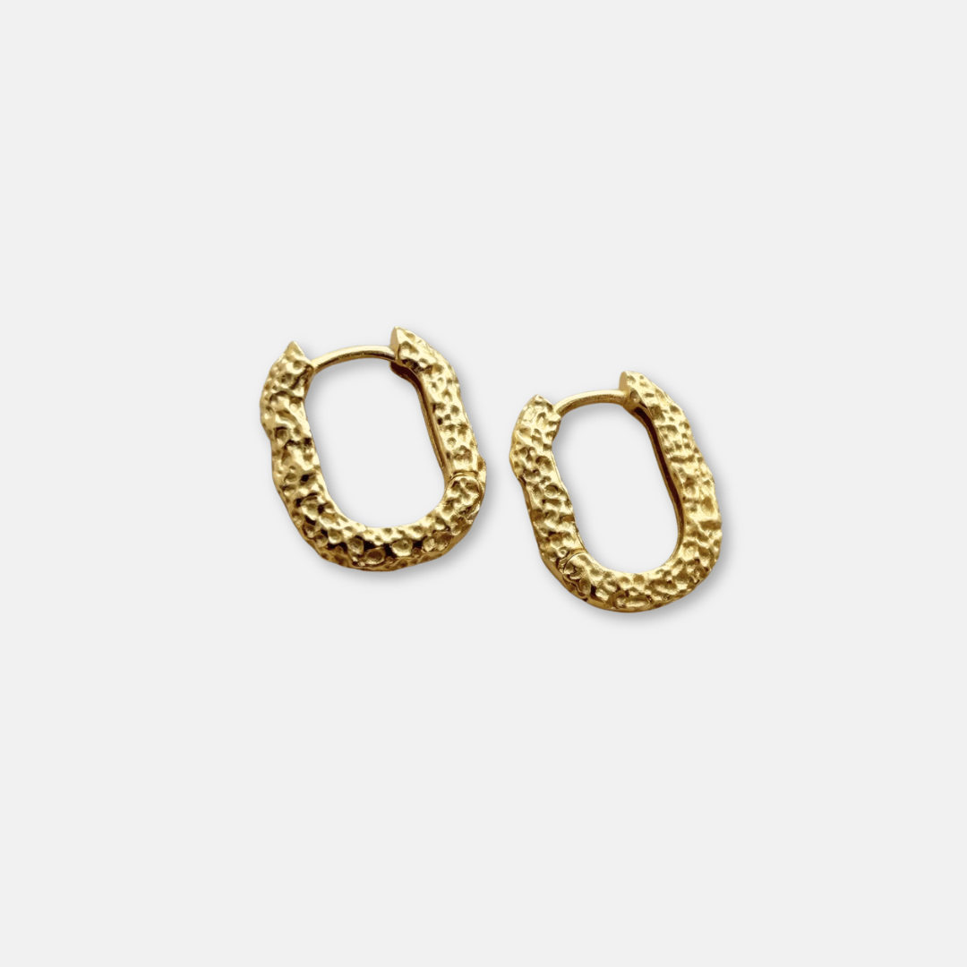 Gold Vermeil Lava Hoop Earrings
