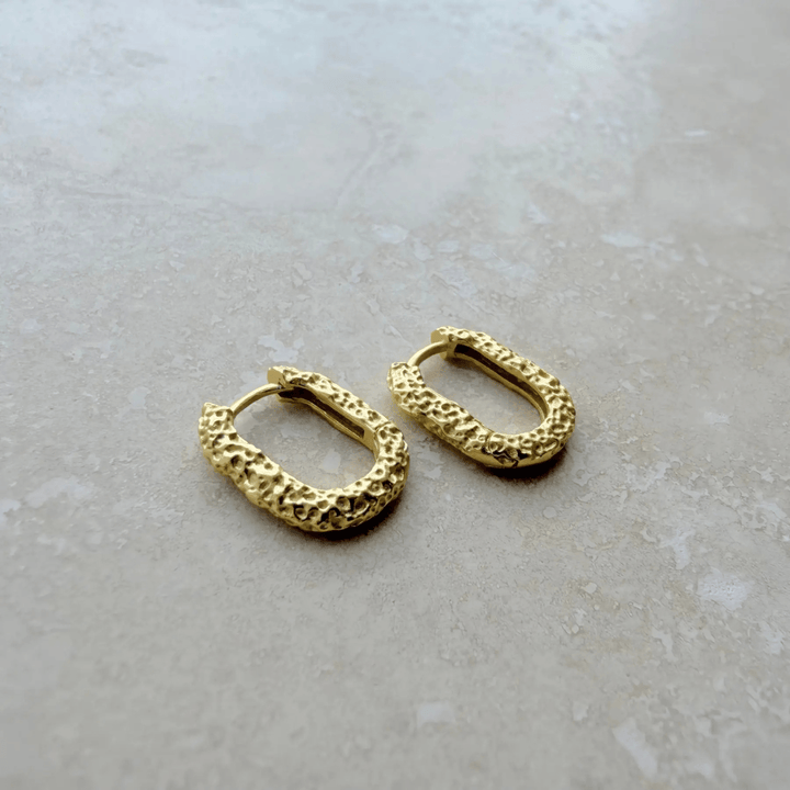 Gold Vermeil Lava Hoop Earrings