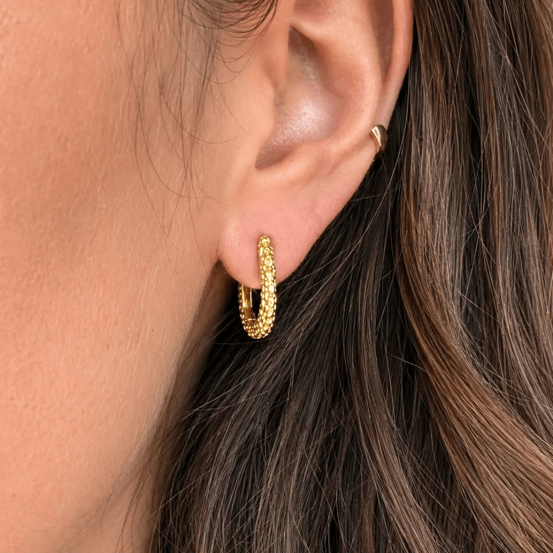 Gold Vermeil Lava Hoop Earrings