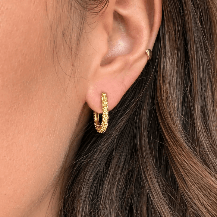 Gold Vermeil Lava Hoop Earrings