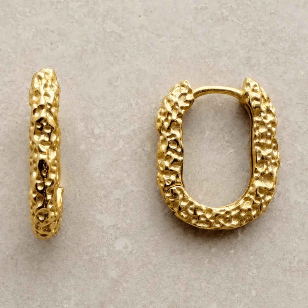 Gold Vermeil Lava Hoop Earrings