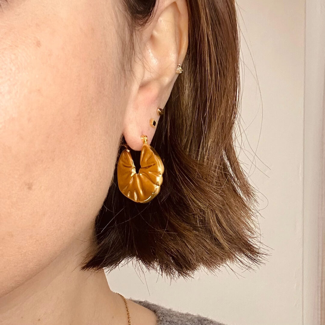 Puffer Hoop Earrings