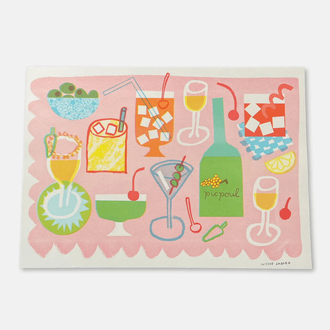 Cocktails A3 Riso Print