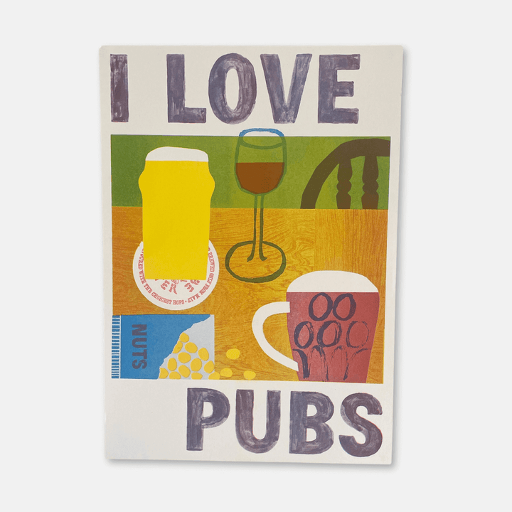 I Love Pubs A3 Riso Art Print