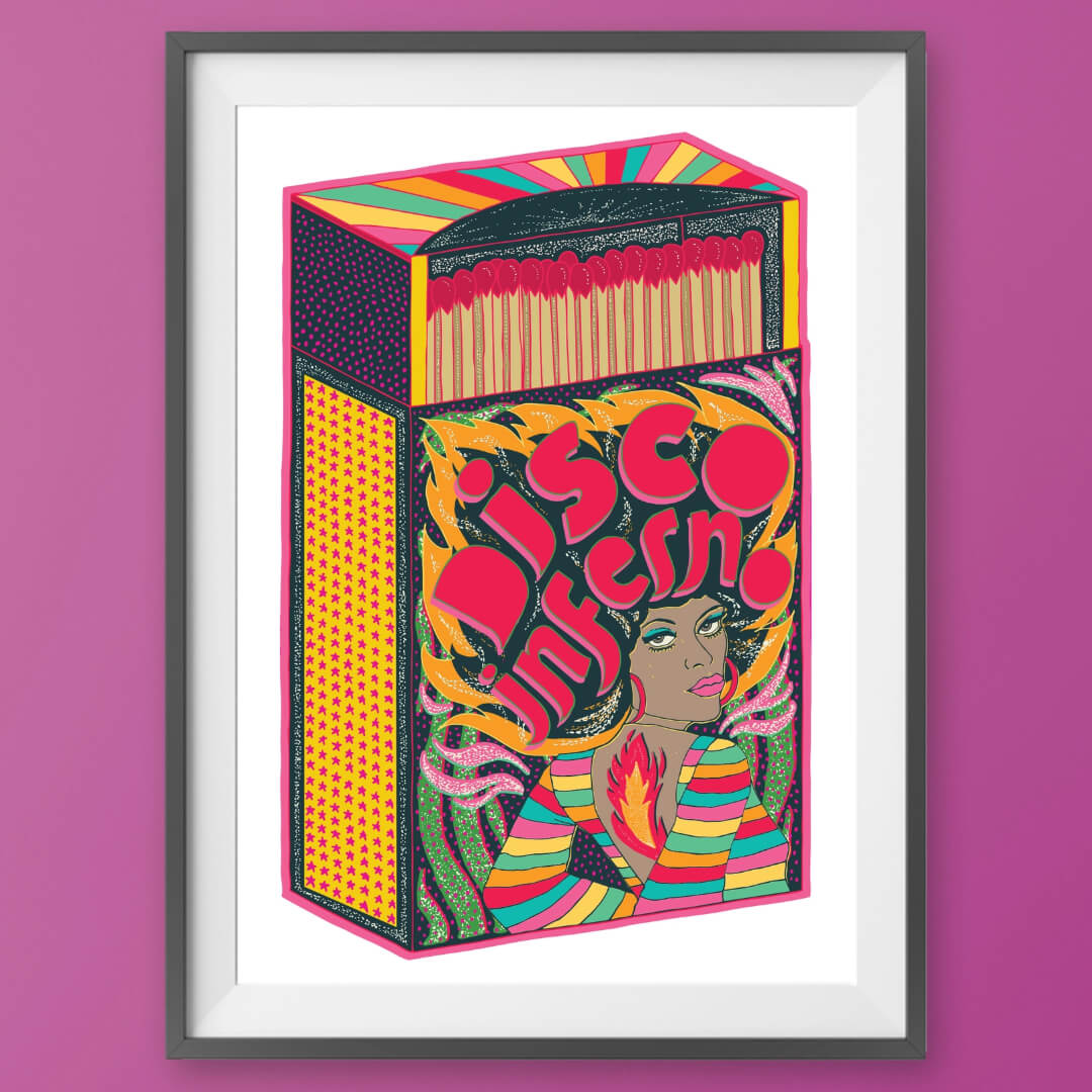 Disco Inferno A4 Art Print