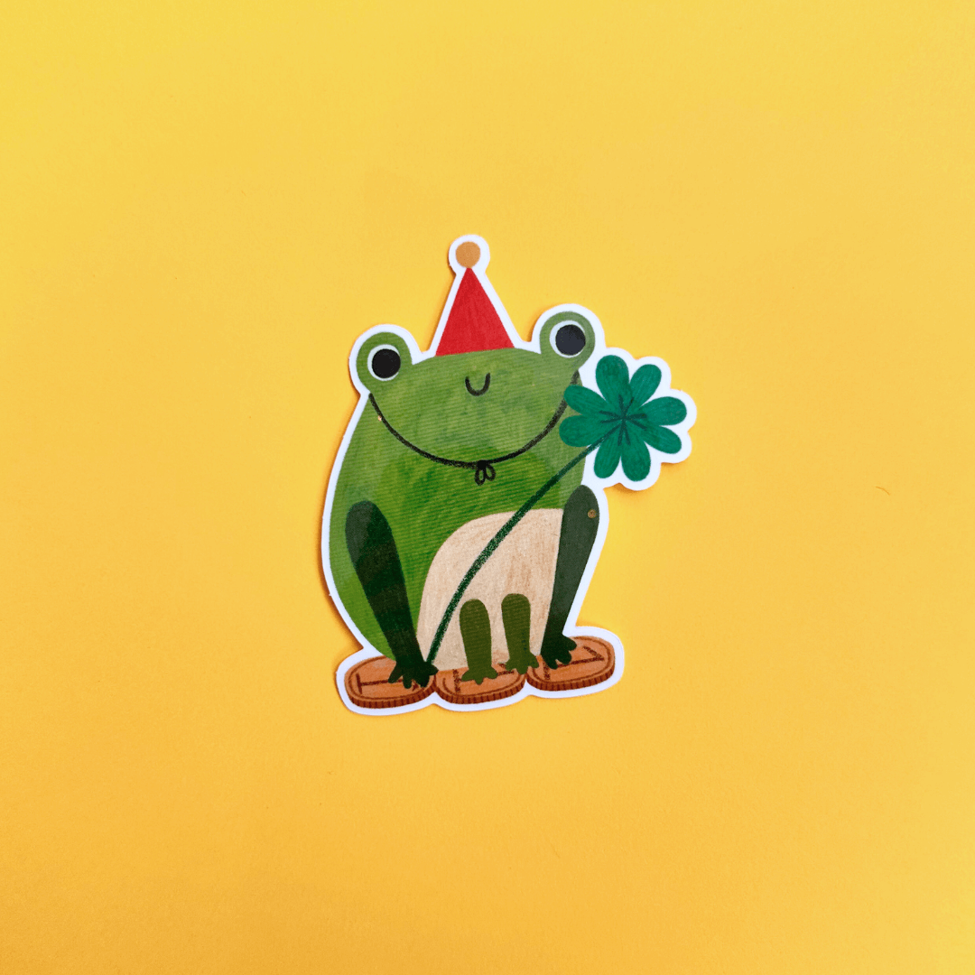 Lucky Frog Vinyl Sticker