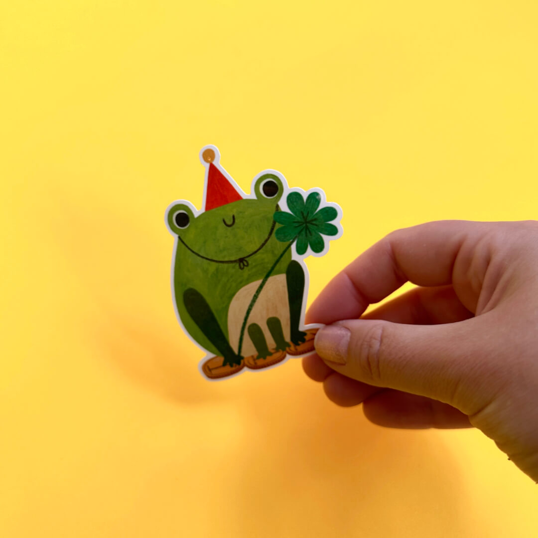 Lucky Frog Vinyl Sticker