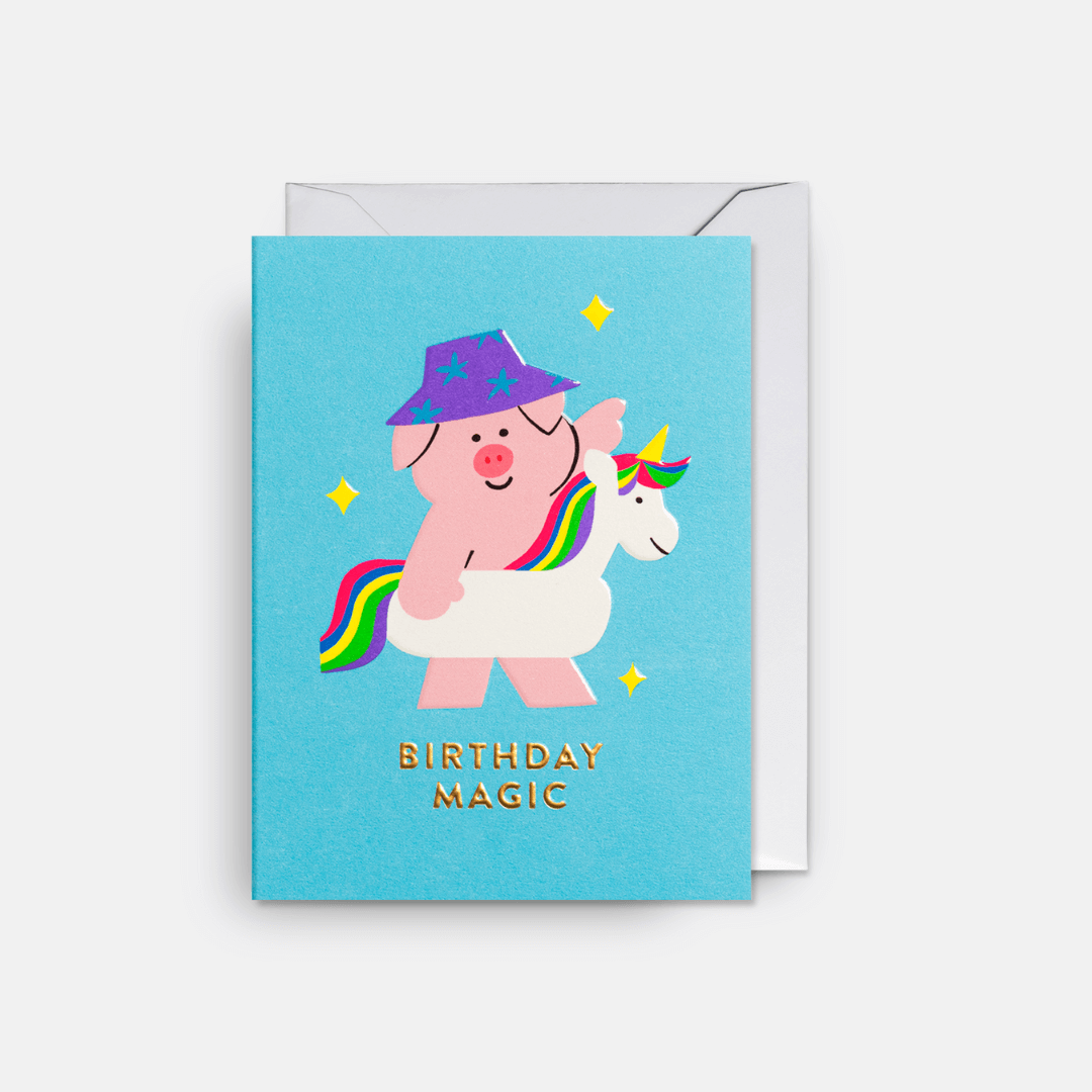 Magic Birthday Pig Greetings Card