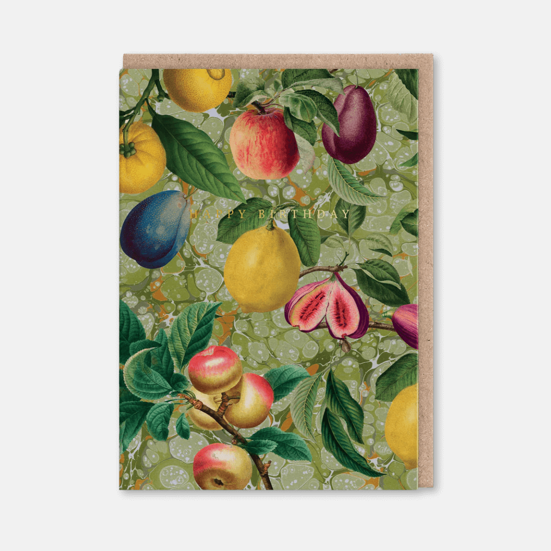Marble Fruit Birthday Greetings Card