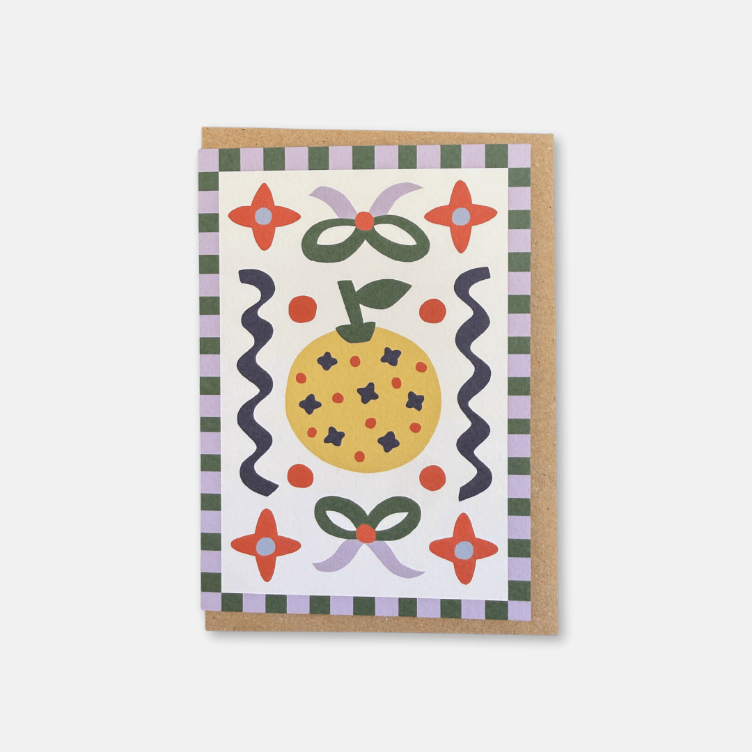 Christmas Orange Greetings Card