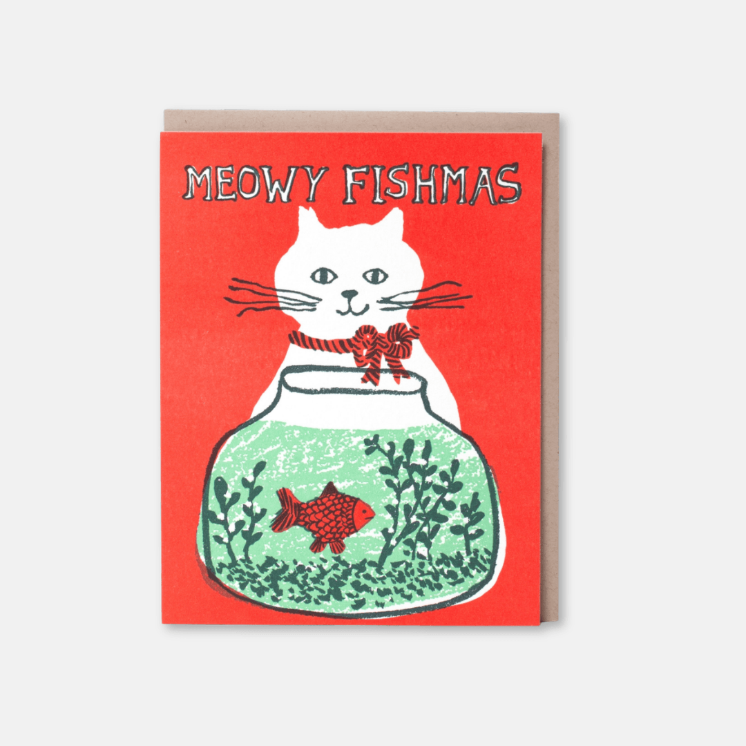 Meowy Fishmas Christmas Greeting Card