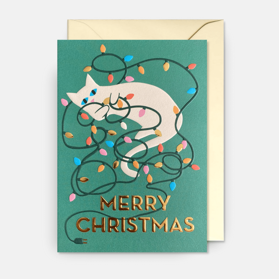 Merry Christmas Cat Greetings Cards Pack of 5