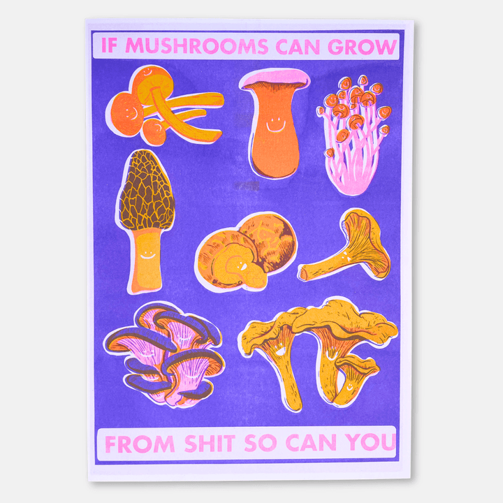 Mushroom A3 Risograph Art Print