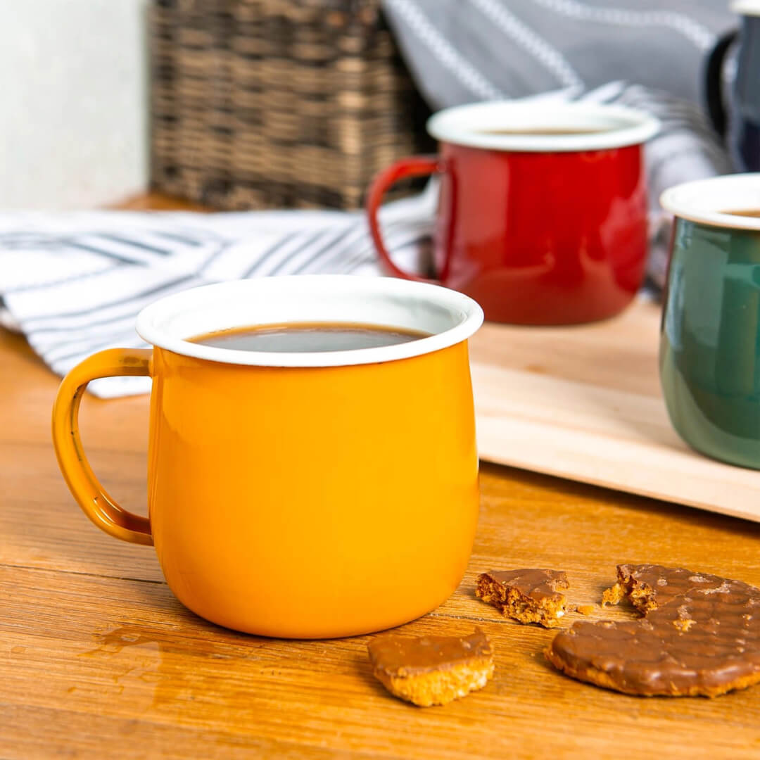 Mustard Yellow Enamel Belly Mug