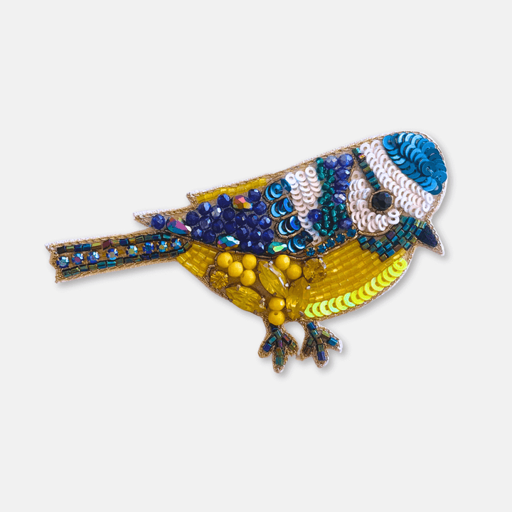 Beaded Blue Tit Brooch