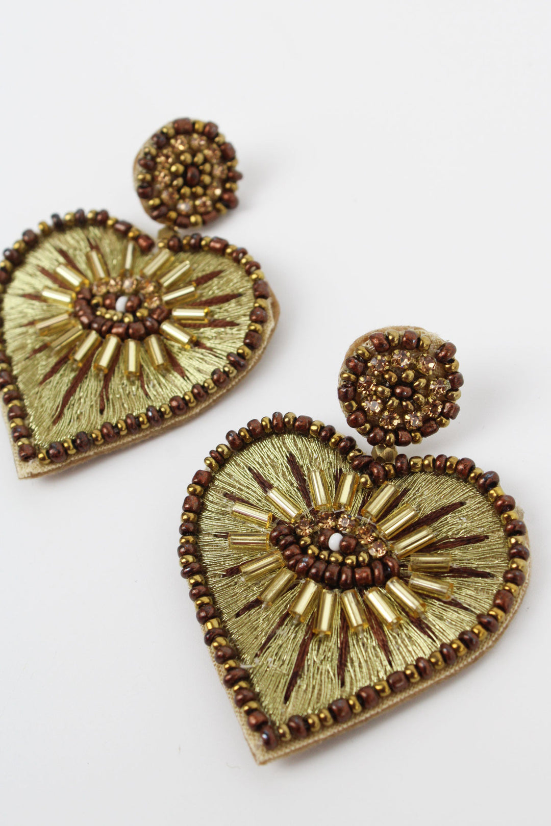 Gold Eye Heart Earrings