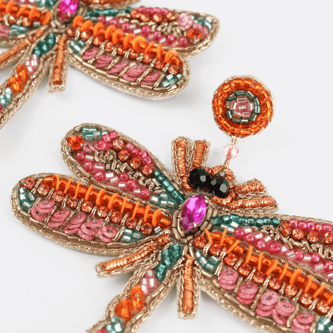 Beaded Dragonfly Earrings