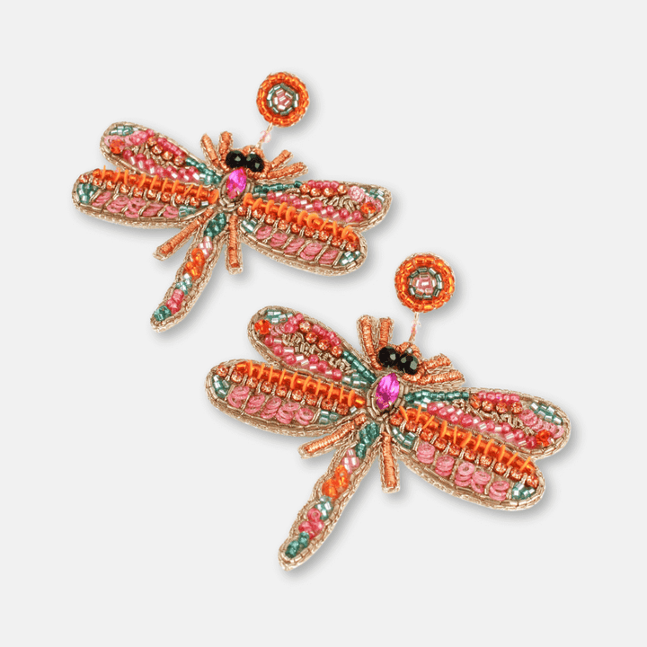 Beaded Dragonfly Earrings