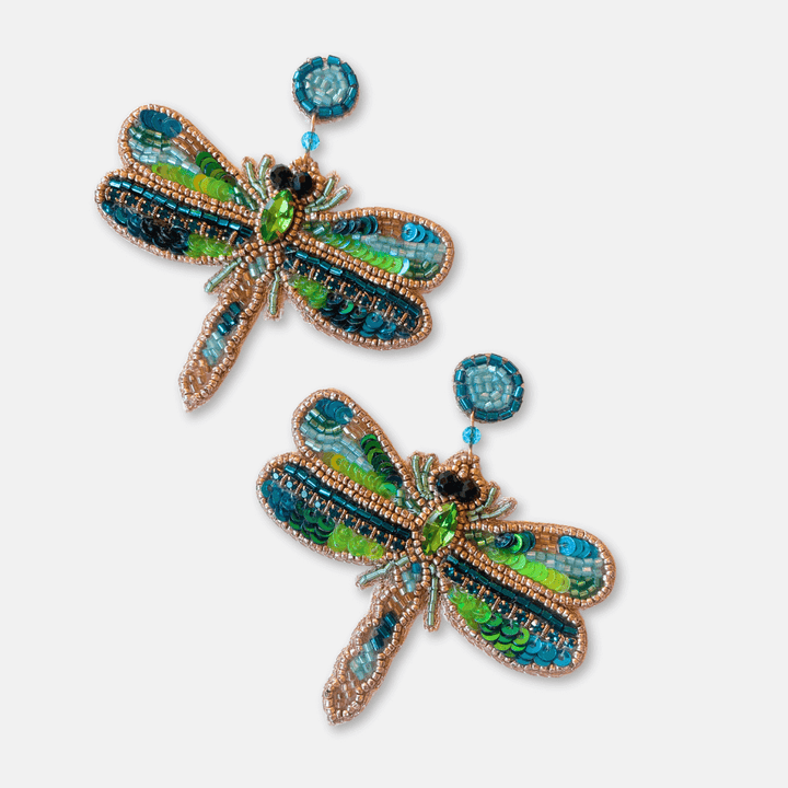 Beaded Dragonfly Earrings