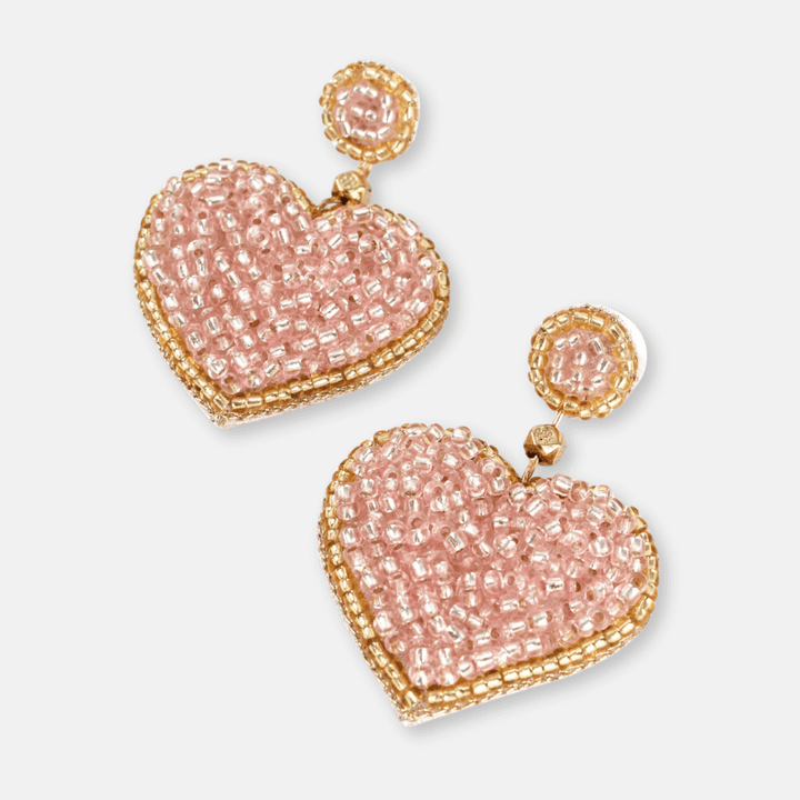 Beaded Heart Earrings