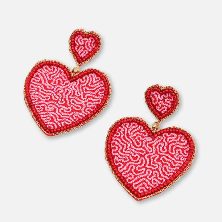 Pink Swirl Heart Earrings