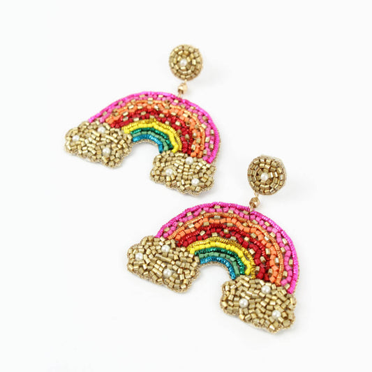 Rainbow Beaded Earrings