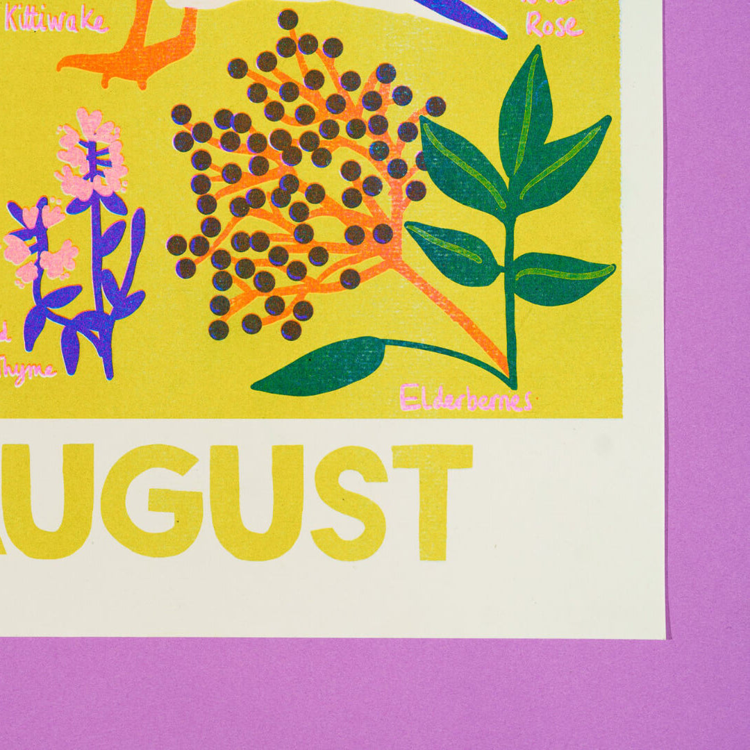 August Foraging Riso Print