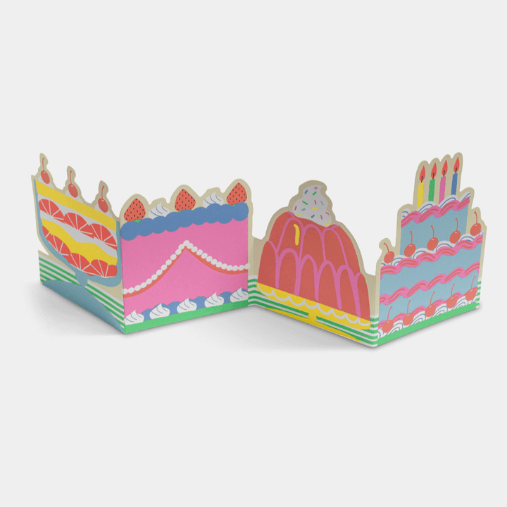 Cakes Concertina Greetings Card