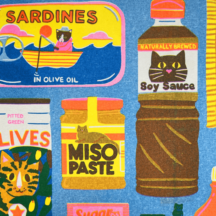 Cat Food A3 Riso Art Print