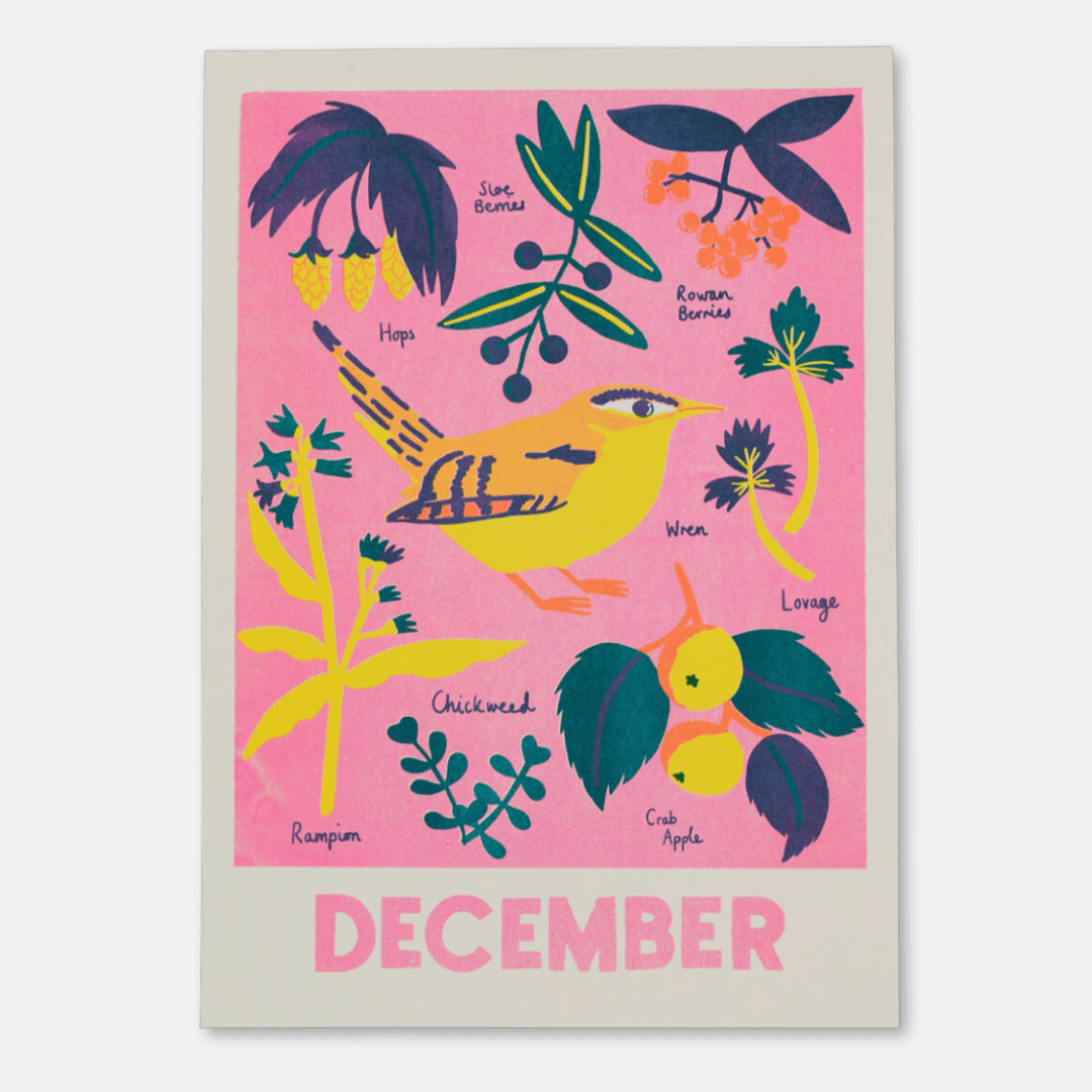 December Foraging Riso Print