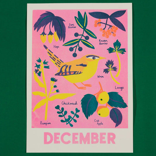 December Foraging Riso Print
