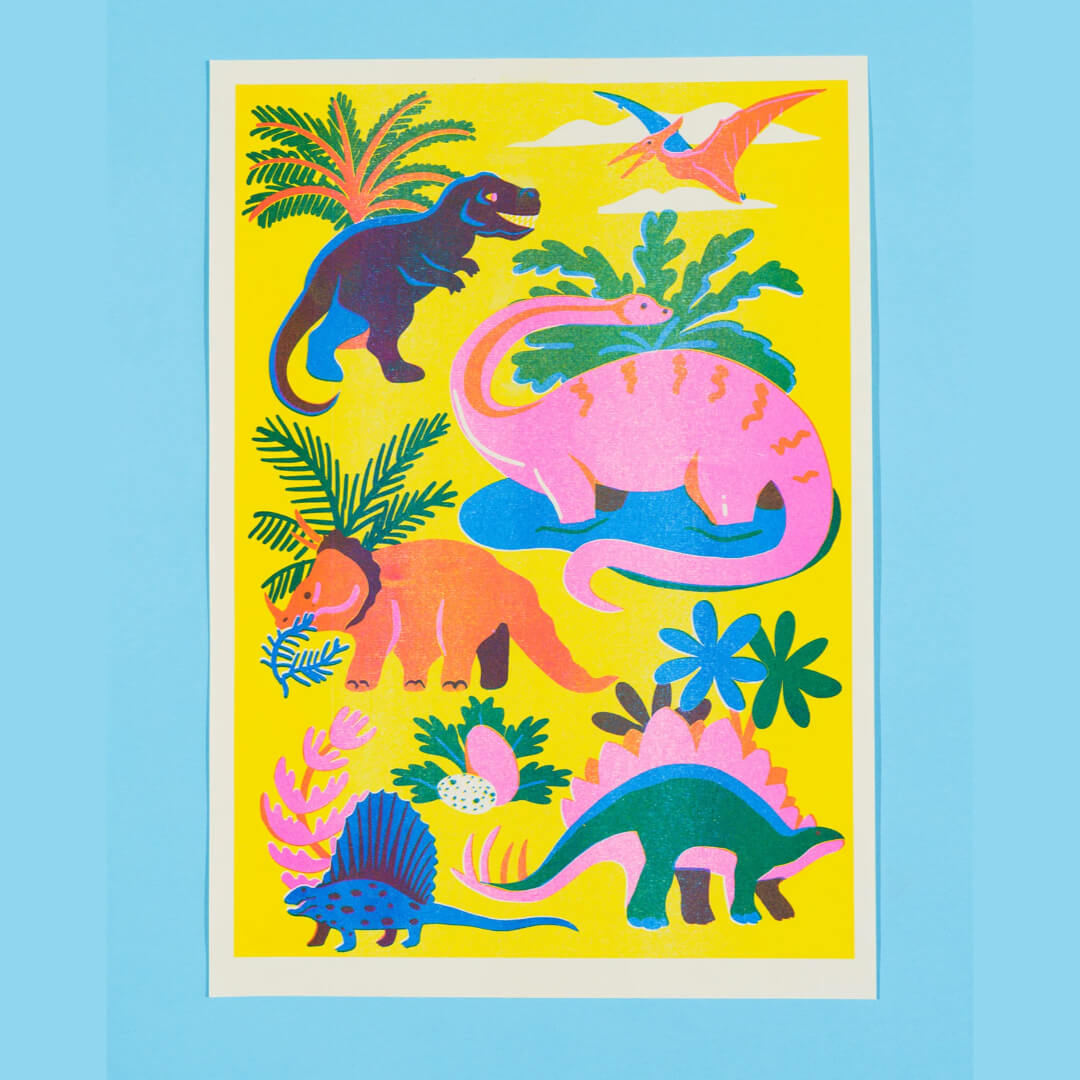 Dinosaur A3 Riso Print