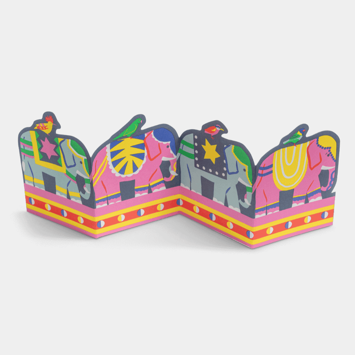 Elephants Concertina Greetings Card