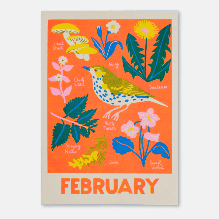 February Foraging Riso Print