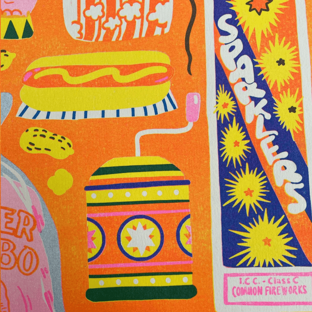 Fun Fair A4 Riso Art Print