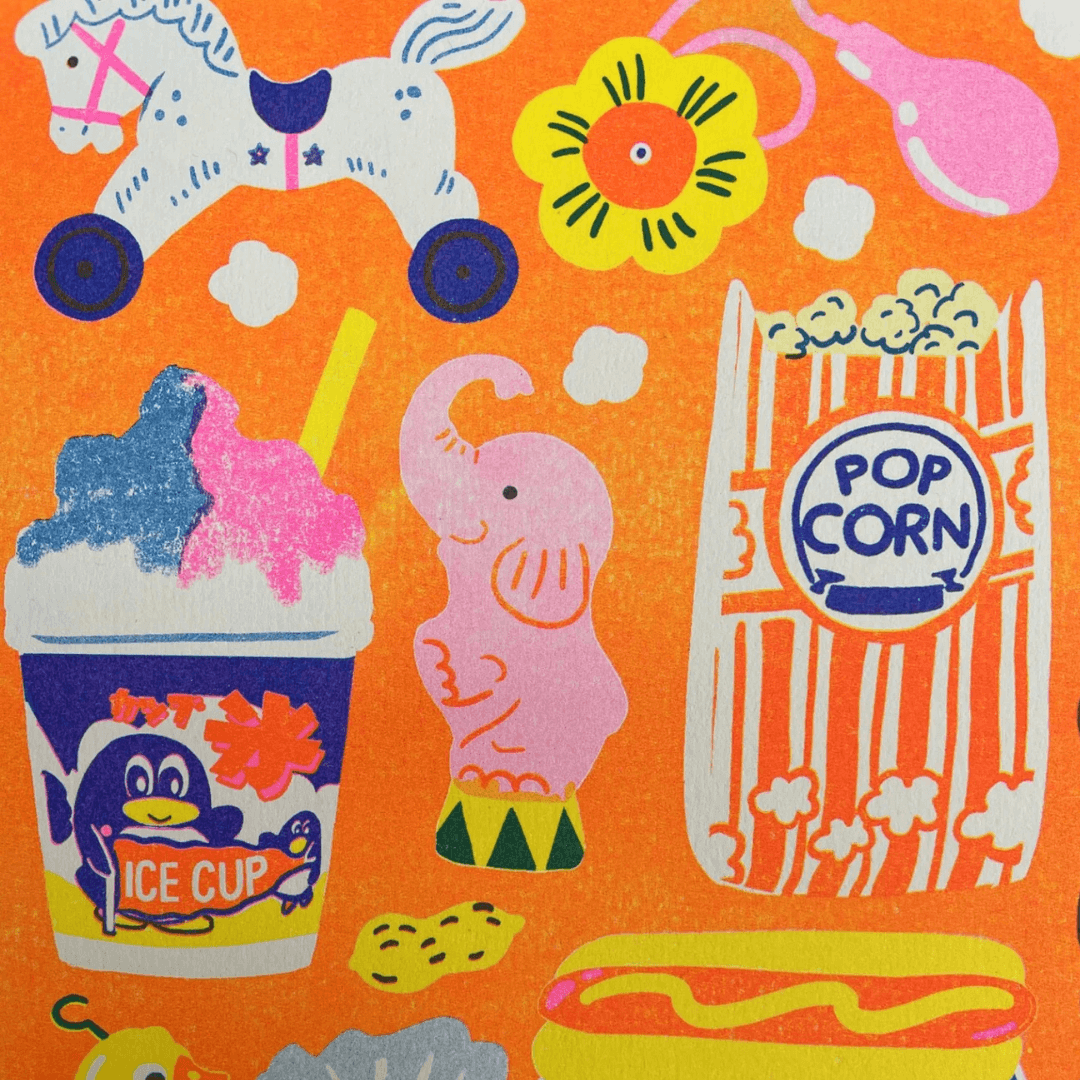 Fun Fair A4 Riso Art Print