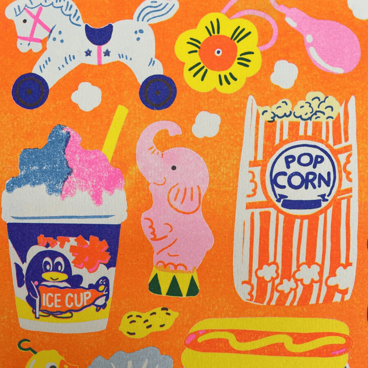 Fun Fair A4 Riso Art Print