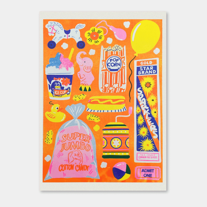 Fun Fair A4 Riso Art Print