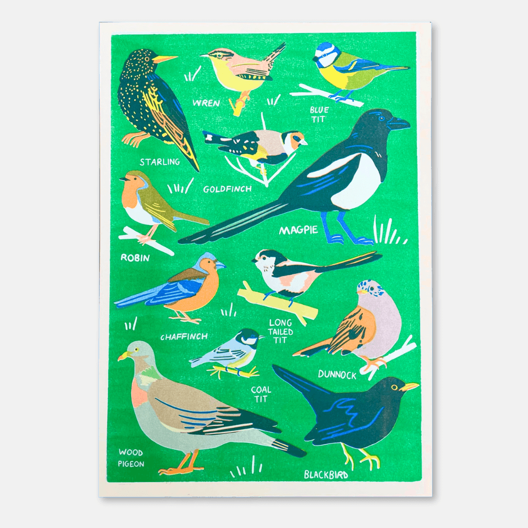 Garden Bird Riso Print