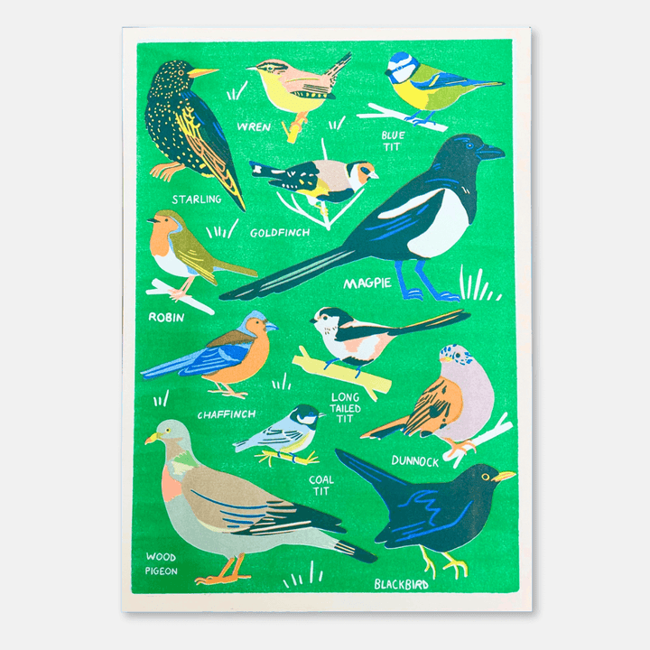 Garden Bird Riso Print