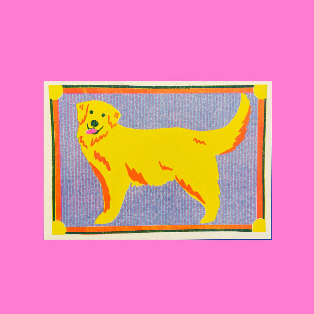 Golden Retriever A5 Riso Print