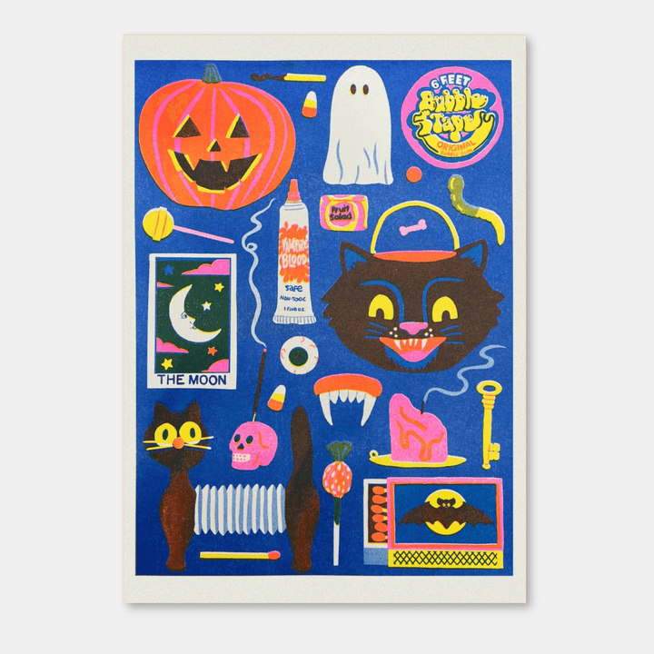 Halloween A4 Riso Art Print