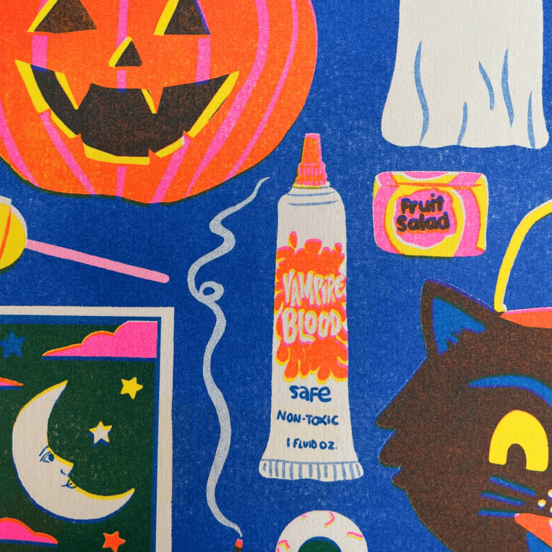 Halloween A4 Riso Art Print