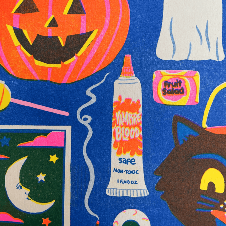 Halloween A4 Riso Art Print