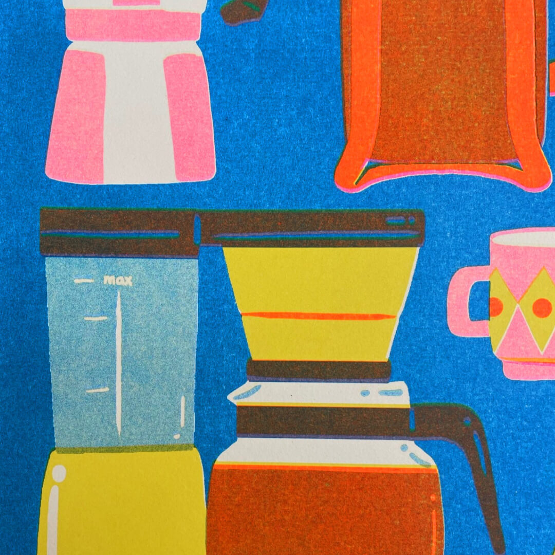 Coffee Lover Riso Print