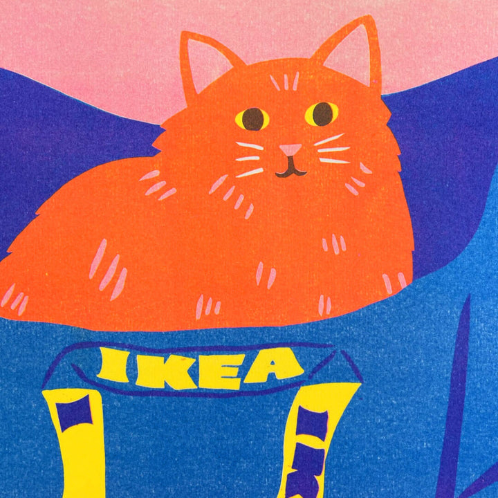 Ginger Cat Ikea Bag Riso Print