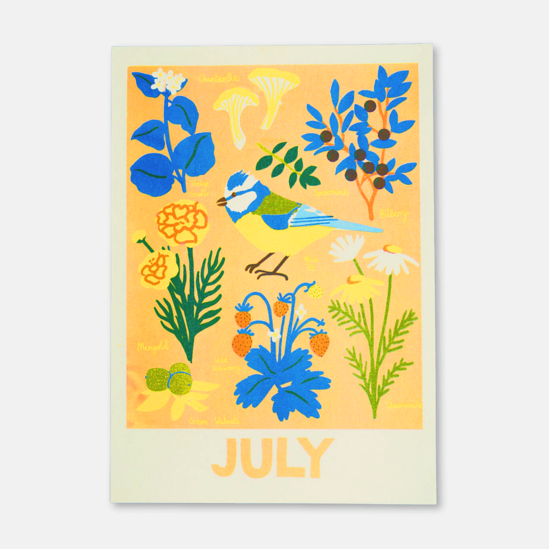 July Foraging Riso Print